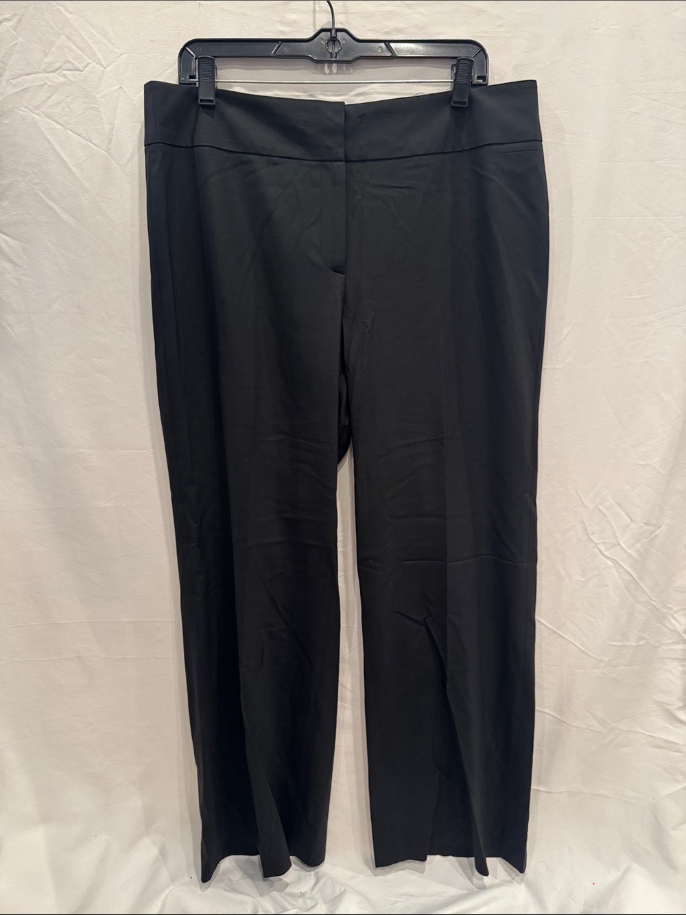 Classiques Entier Black Straight-Leg Wool Trousers 14 Lightweight Stretch Office
